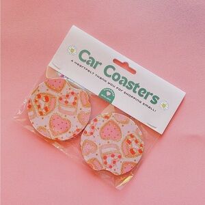 Pink heart 🩷 cake 🎂 car coasters